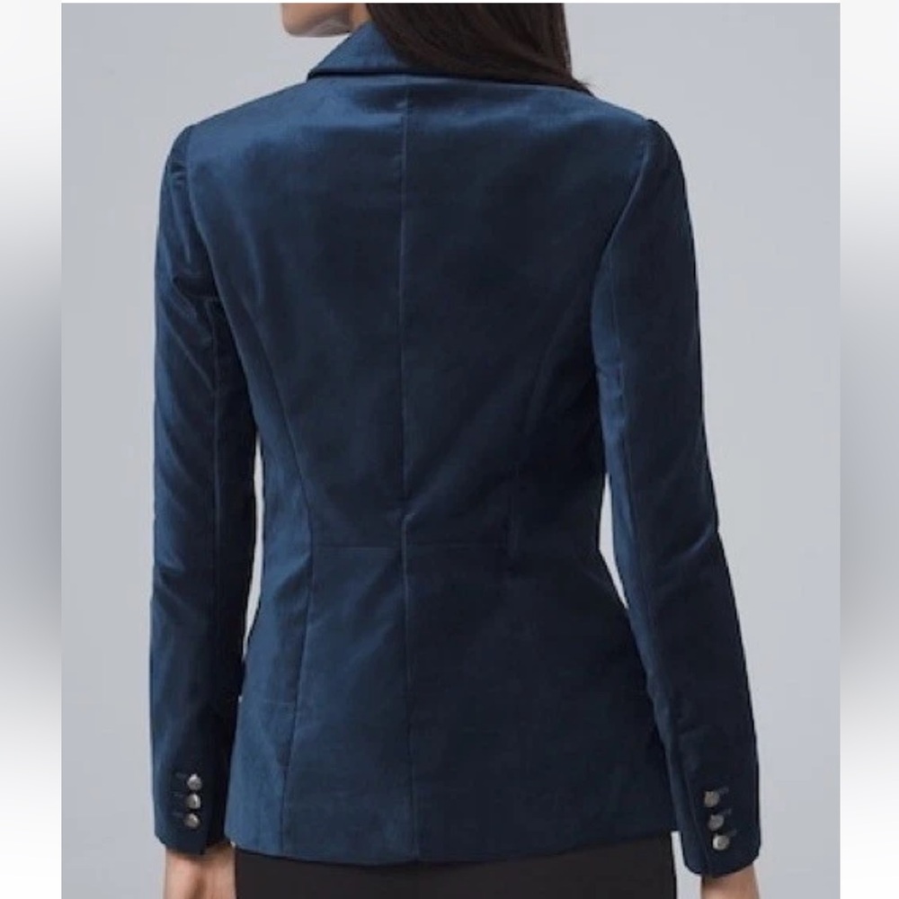 White House Black Market Navy Velvet Blazer - Picture 8 of 13
